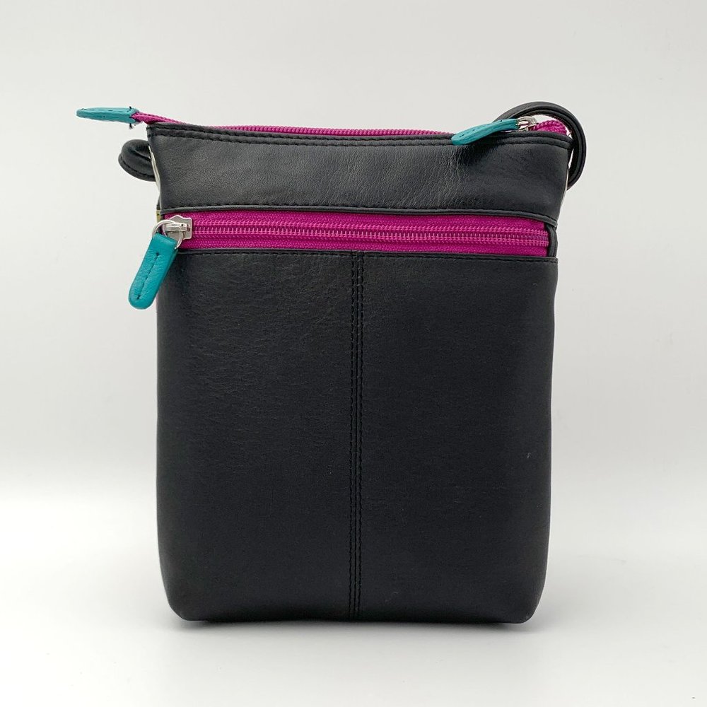 Leather (Rfid Blocking) Multi-Colored Small Cross… - image 2